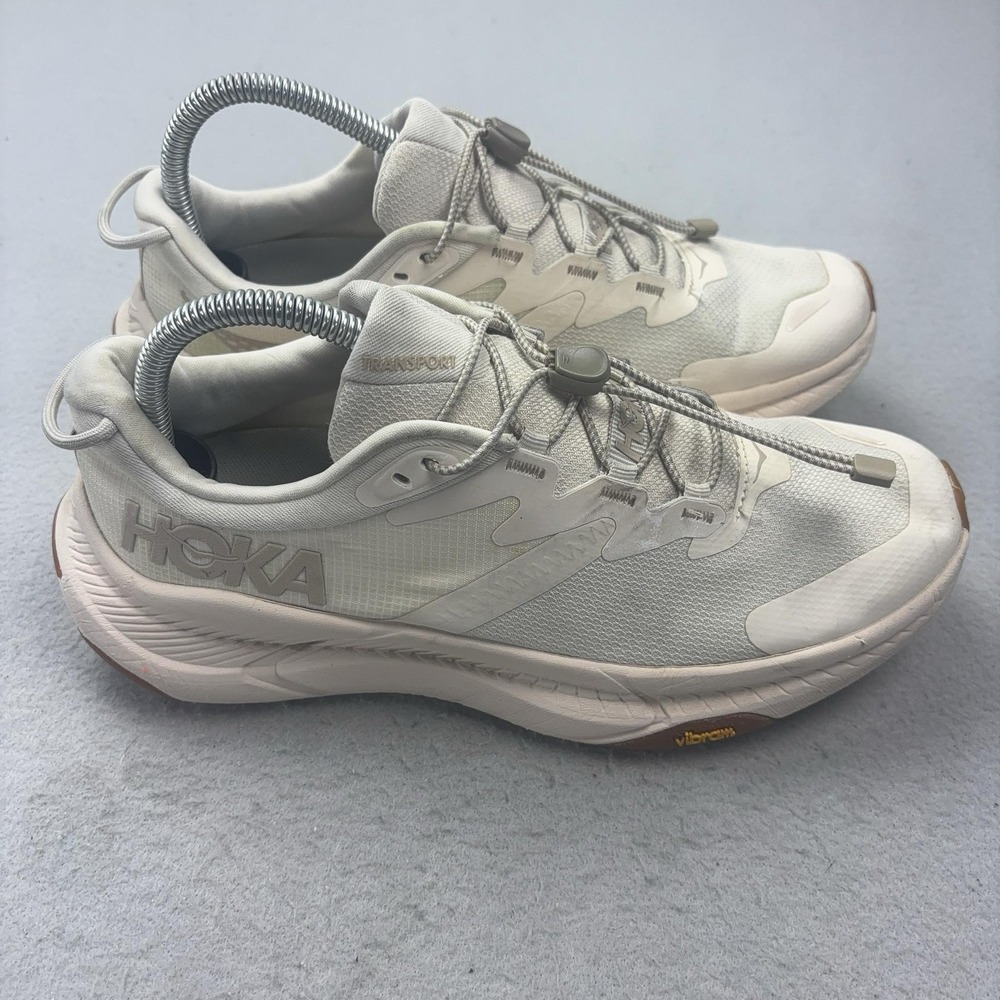 Hoka One One Transport Shoes Womens Size 8.5 Beige Running Sneakers 1123151